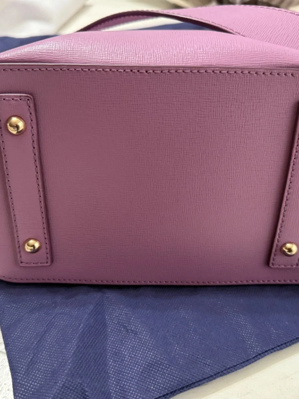 Dooney & Bourke Lavender Saffiano Leather Bucket Crossbody Purse